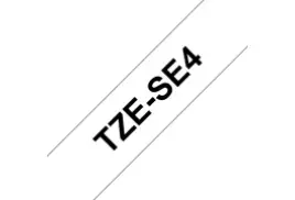 Brother TZE-SE4 Laminated Security Tape, Black on White, 18mm (W), 8m (L)