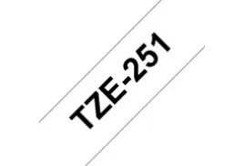 Brother TZE-251 Laminated Tape Black on White, 24mm (W), 8m (L)