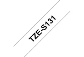 Brother TZE-S131 Strong Adhesive Tape, Black on Clear, 12mm (W), 8m (L)
