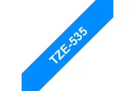 Brother TZE-535 Laminated Tape, White on Blue, 12mm (W), 8m (L)