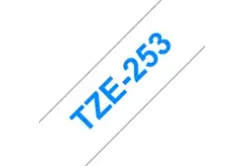 Brother TZE-253 Laminated Tape, Blue on White, 24mm (W), 8m (L)