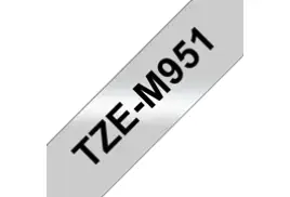 Brother TZE-M951 Labelling Tape Black on silver, 24mm (W), 8m (L)