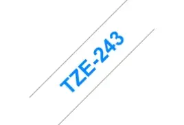 Brother TZE-243 Labelling Tape, Blue on White, 18mm (W), 8m (L)