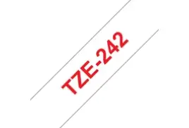 Brother TZE-242 Laminated Tape, Red on White, 18mm (W), 8m (L)