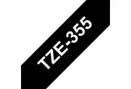 Brother TZE-355 Laminated Tape, White on Black, 24mm (W), 8m (L)