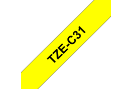Brother TZE-C31 Labelling Tape, Black on Yellow, 12mm (W), 5m (L)