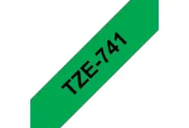 Brother TZE-741 Labelling Tape, Black on Green, 18mm (W), 8m (L)