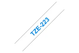 Brother TZE-223 Labelling Tape, Blue on White, 9mm (W), 8m (L)