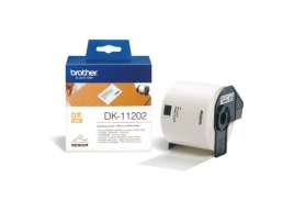 Brother DK-11202 Shipping Labels, Black on White, 62mm (W), 100mm (L), 300 labels per roll