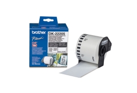 Brother DK-22205 Continuous Paper Tape, Black on White, 62mm (W), 30.48m (L)