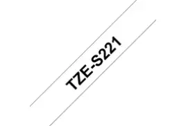Brother TZE-S221 Strong Adhesive Tape, Black on White, 9mm (W), 8m (L)