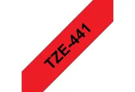 Brother TZE-441 Laminated Tape, Black on Red, 18mm (W), 8m (L)