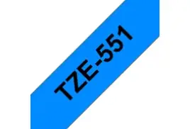 Brother TZE-551 Labelling Tape, Black on Blue, 24mm (W), 8m (L)