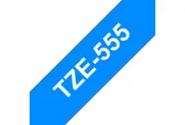 Brother TZE-555 Laminated Tape, White on Blue, 24mm (W), 8m (L)