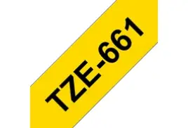 Brother TZE-261 Laminated Tape, Black on Yellow, 36mm (W), 8m (L)