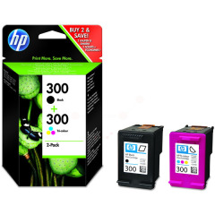 HP 300 2-pack Black/Tri-color Original Ink Cartridges Image