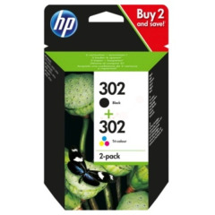 HP 302 2-pack Black/Tri-color Original Ink Cartridges Image