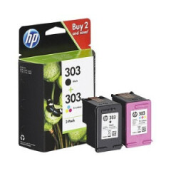 HP 303 2-pack Black/Tri-color Original Ink Cartridges Image