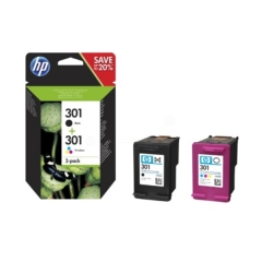 HP 301 2-pack Black/Tri-color Original Ink Cartridges Image