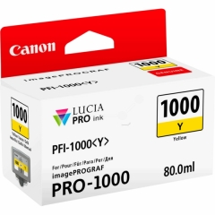 Canon PFI-1000Y Yellow ink, contains 80ml of ink, 0549C001 Image