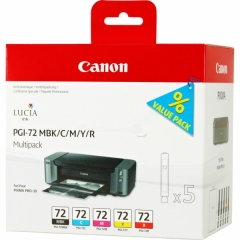 Canon PGI-72 MBK/C/M/Y/R 5 Ink Cartridge Multipack Image