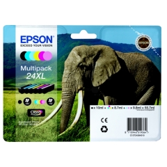 Epson Elephant Multipack 6-colours 24XL Claria Photo HD Ink Image