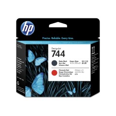 HP 744 Matte Black/Chromatic Red DesignJet Printhead Image