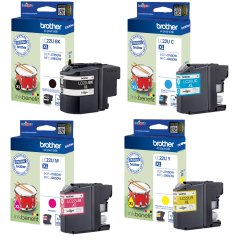 1 full set of Original Brother LC22U Black & Colour Inks Image