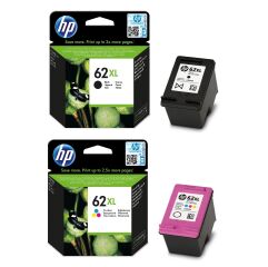 1 full set of Original HP 62 XL Black & Colour Inks Image