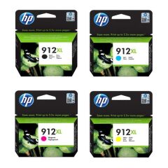 1 Full Set of HP 912XL Ink Cartridges  52ml of Ink (4 pack) Image