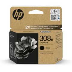 HP 308e EvoMore Black Original Ink Cartridge ~320 pages Image