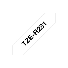Brother TZE-R231 label-making tape Black on white Image